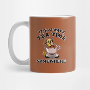 It's always tea time somewhere funny tshirt retro vintage cartoon Mug